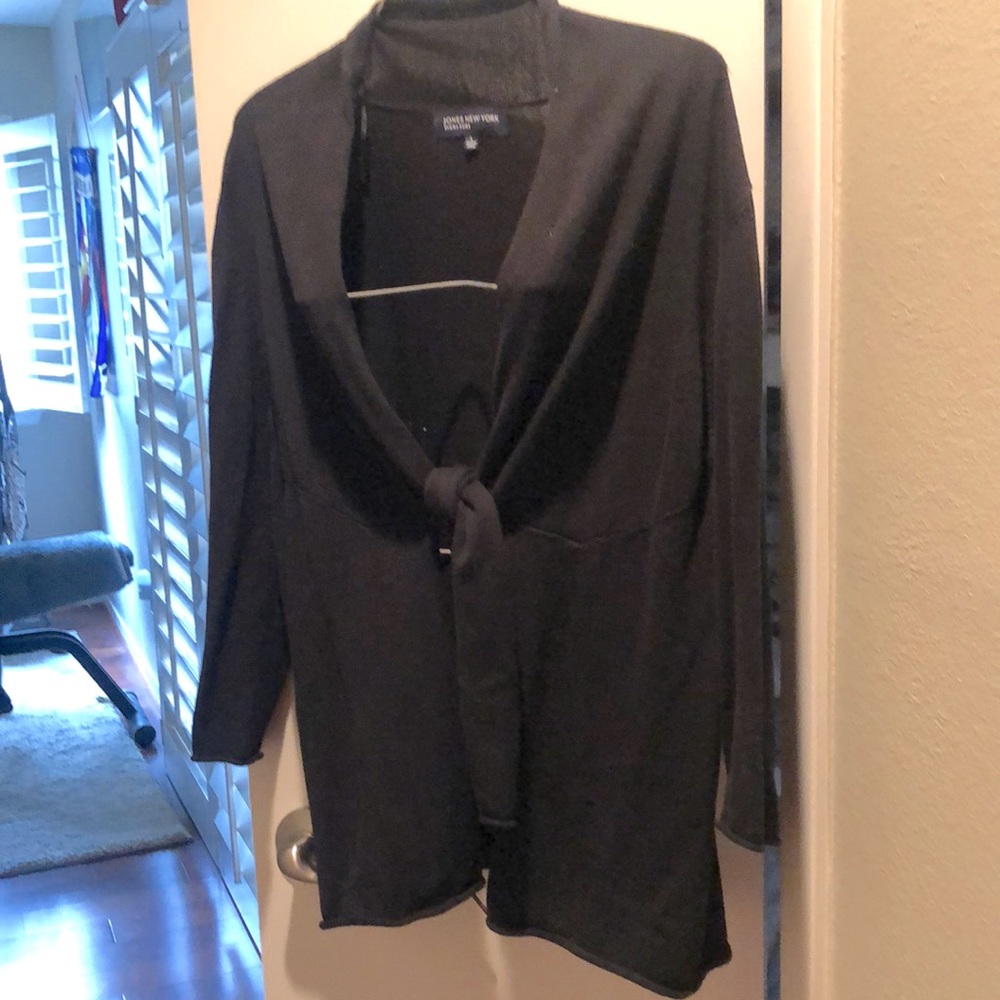 3/$30 Jones New York Signature Black Cardigan Sweater Size L Gently Used